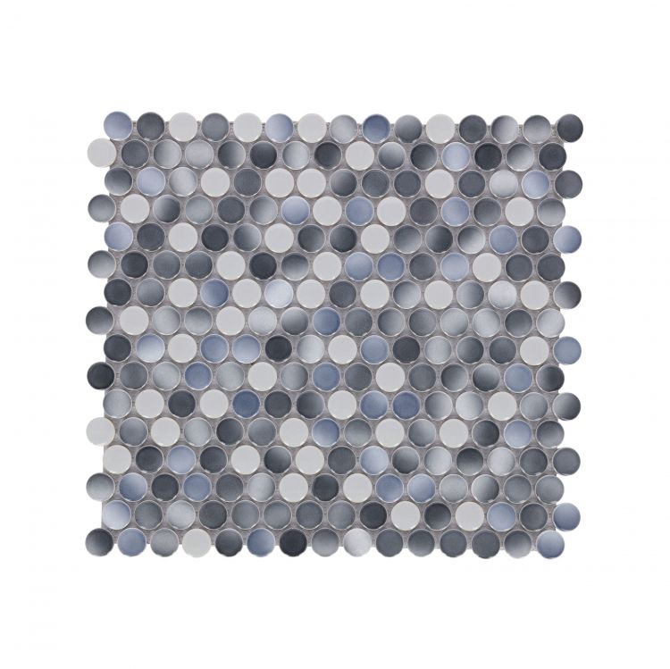 Penny Round Gradient Grey Glossy 11.5 x 12.25